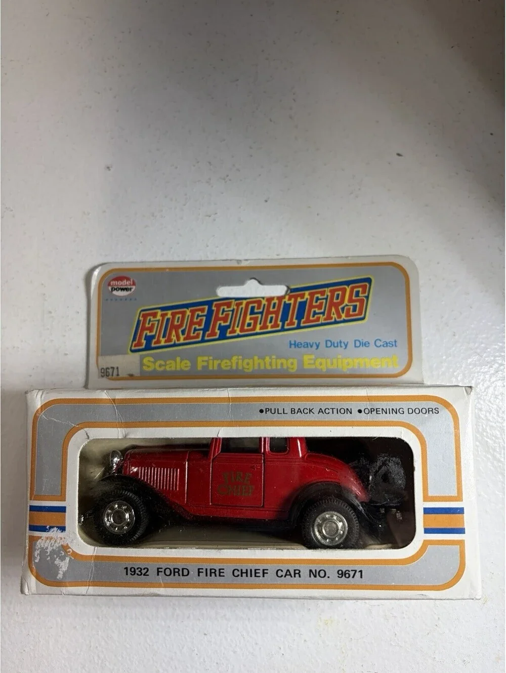 Vintage - Die Cast 1932 Ford Fire Chief Model Power Fire Fighters (NEW IN BOX)